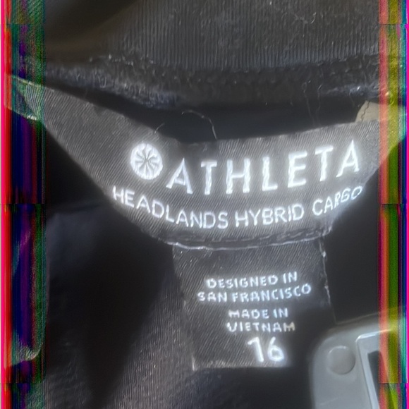 Athleta Headlands Hybrid High Rise Cargo Black Legging Women's Size 16 - Picture 10 of 11